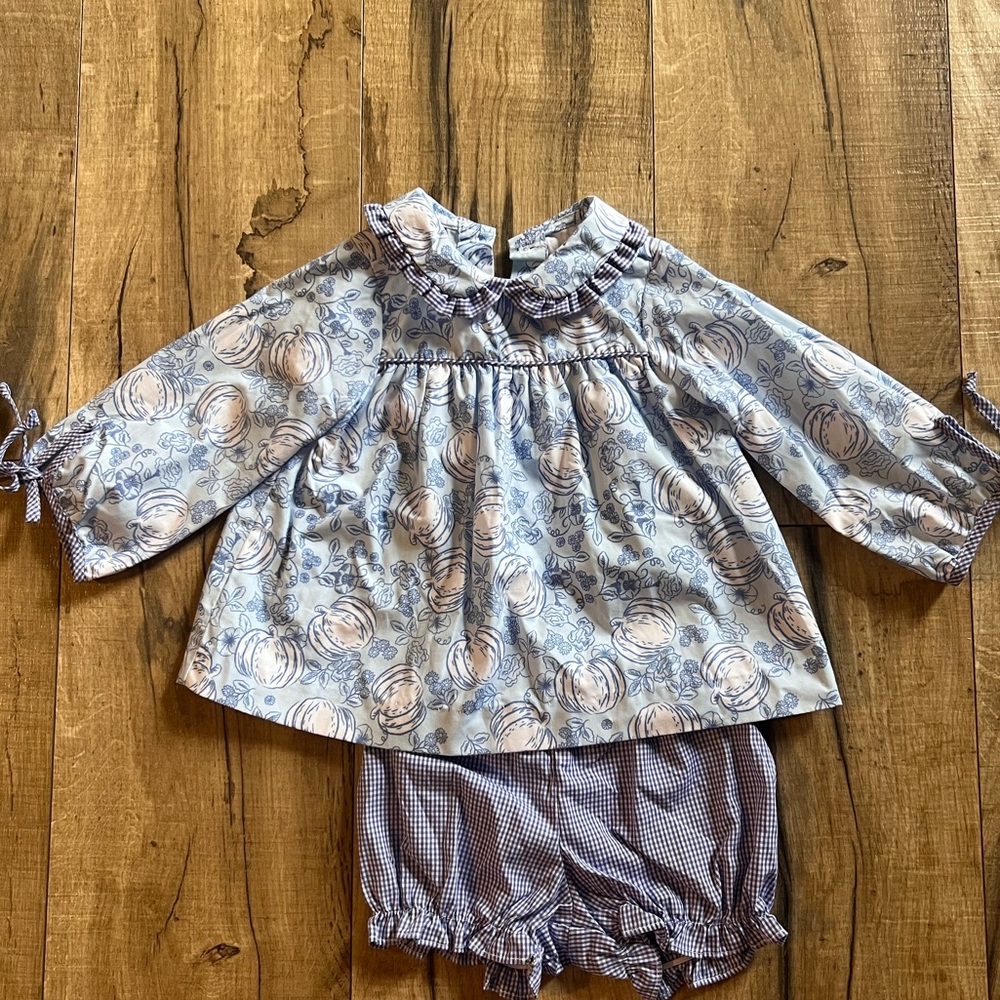 Classic Whimsy Pumpkin Toile Lillian Bloomer Set